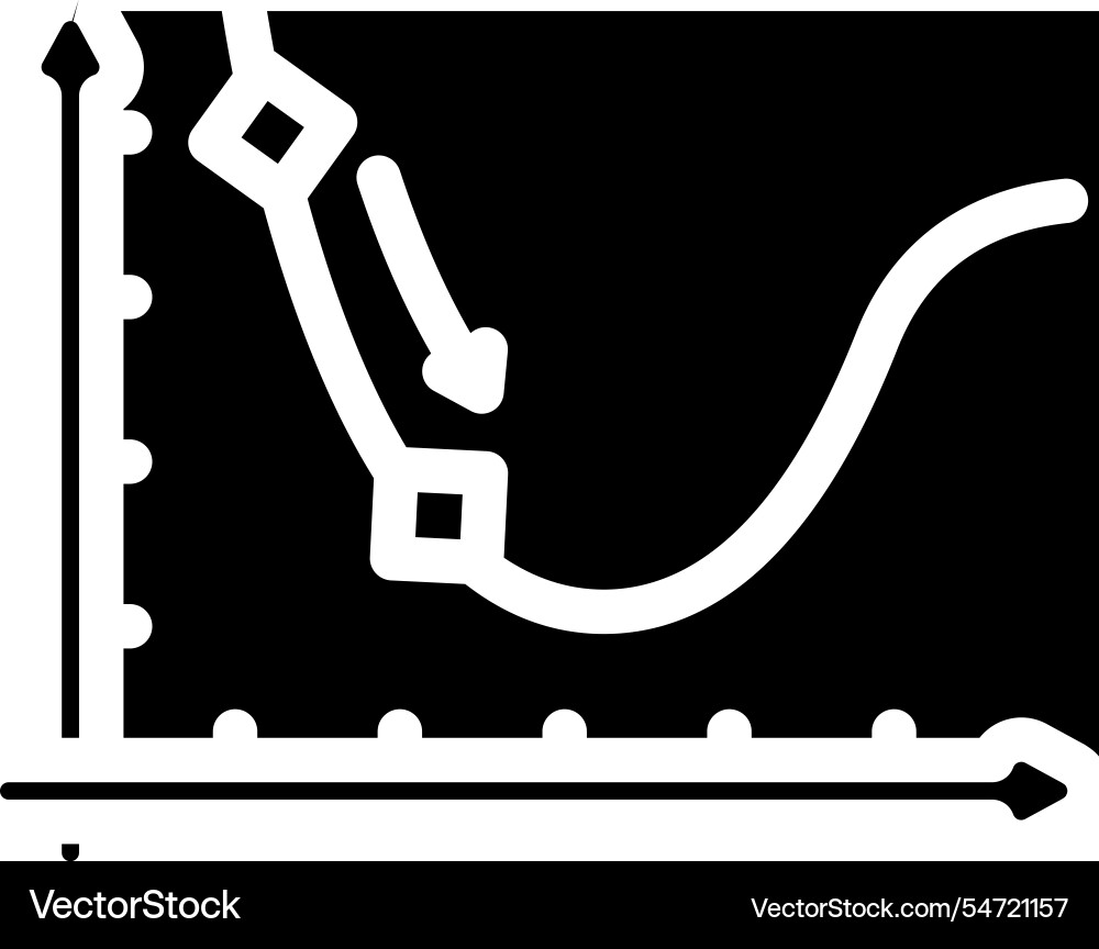 Gradient descent arrow machine learning glyph icon vector image