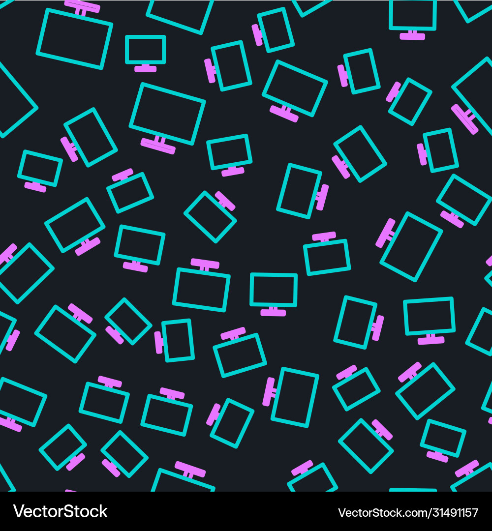Line computer monitor screen icon isolated Vector Image