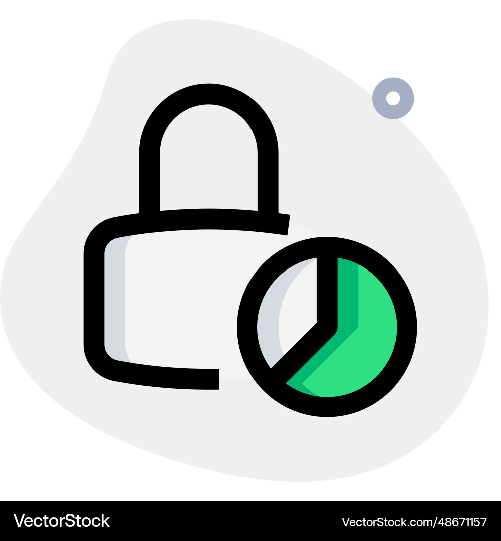 Lock password set for pie chart presentation vector image