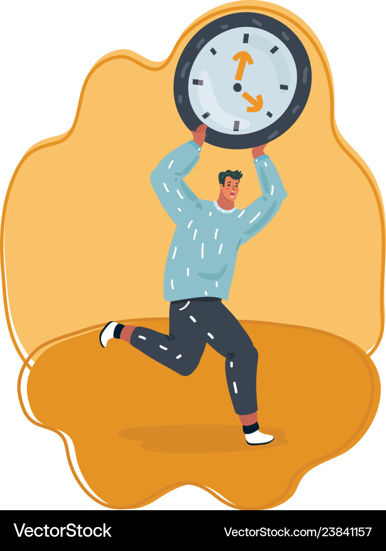 Man Running with Digital Clock vector image