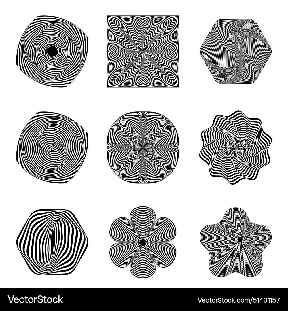 Mesmerizing geometric line art patterns Mesmerizing geometric line art patterns Vector Image