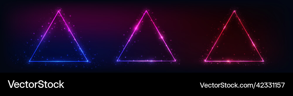 Neon Triangular Frames - Retro Glow vector image