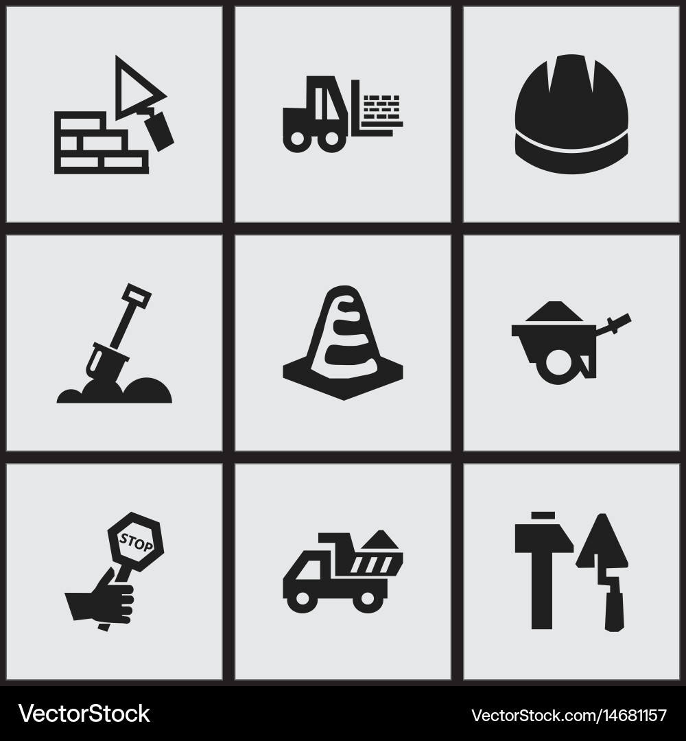 Set of 9 editable structure icons includes vector image