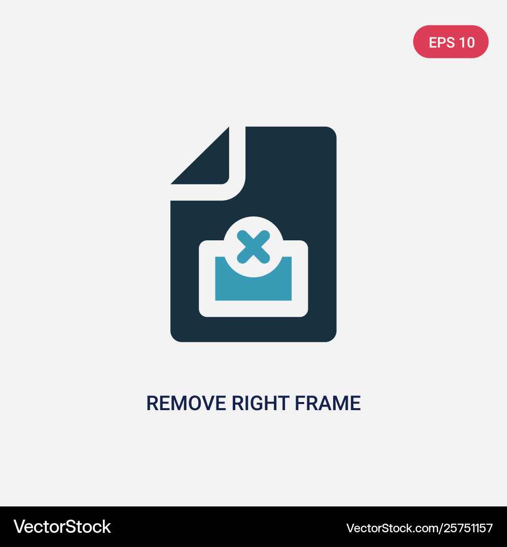 Two color remove right frame icon from user Vector Image