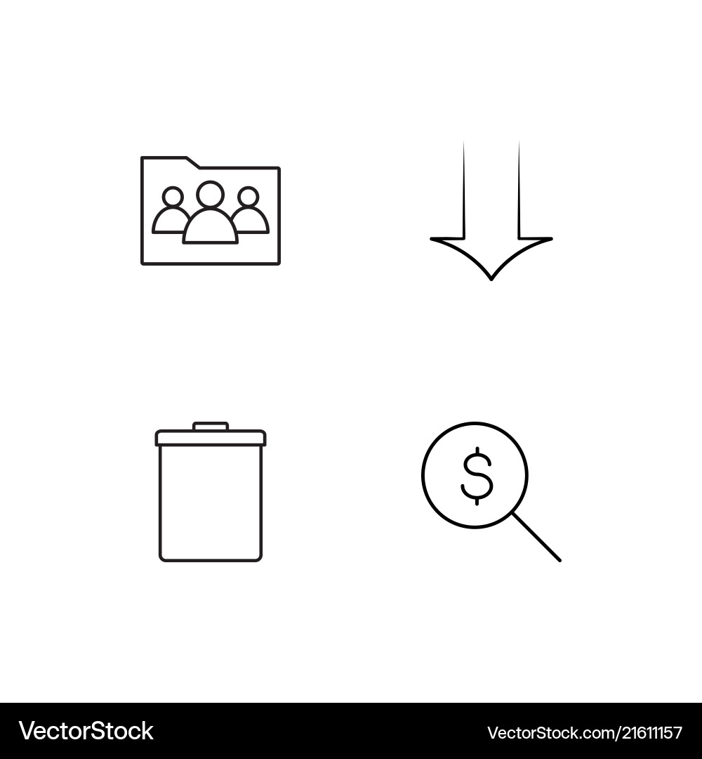 User interface linear icons set simple outline vector image
