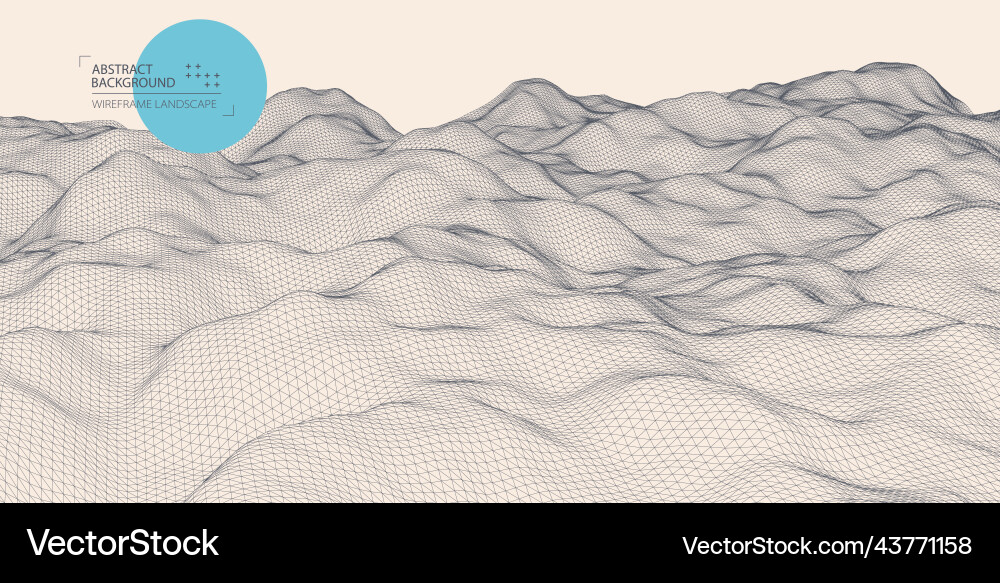 Abstract background with waves 3d surface vector image