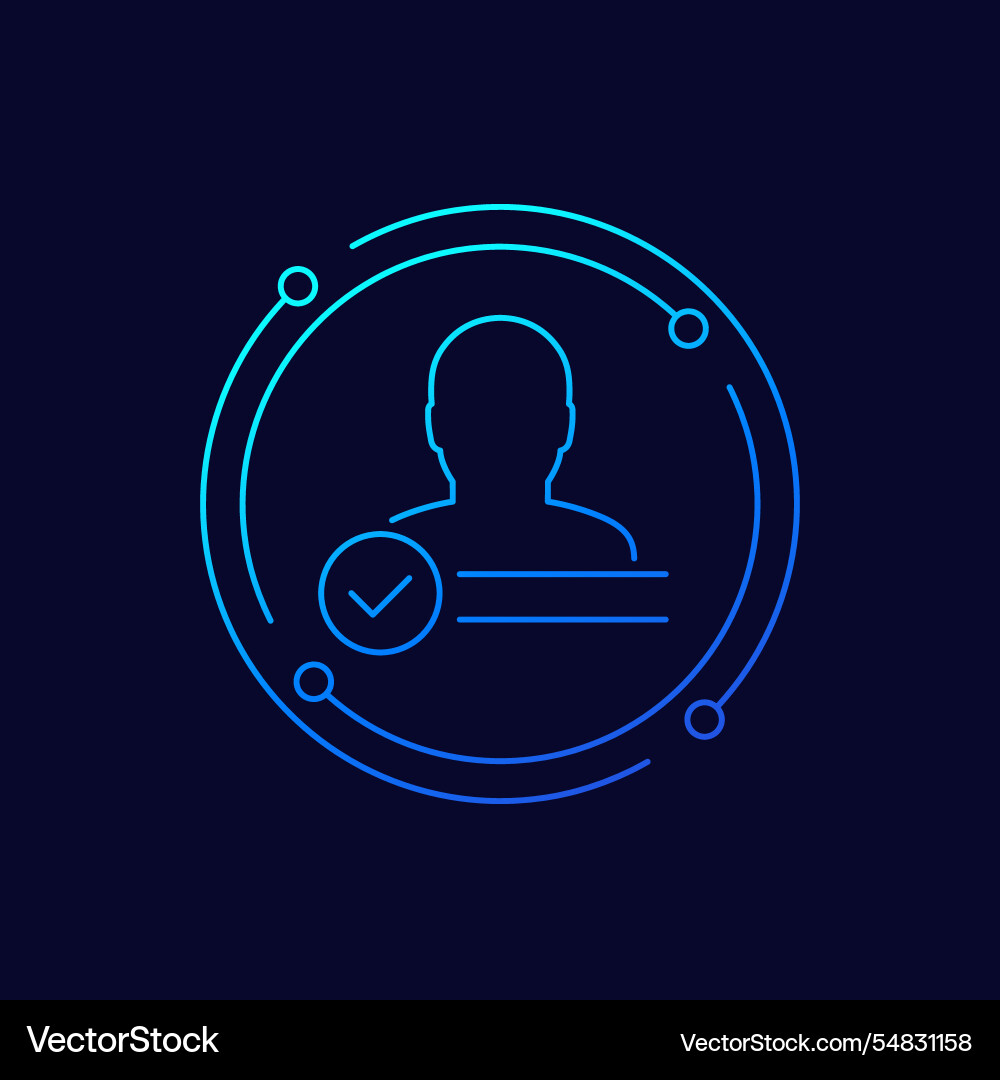 Account verified icon user and check mark linear Vector Image