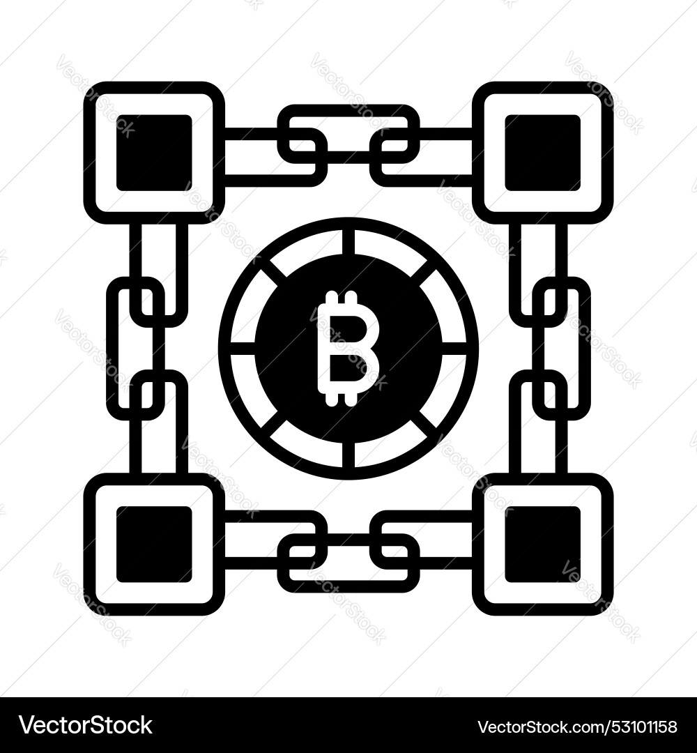 Bitcoin blockchain design isolated on white Vector Image