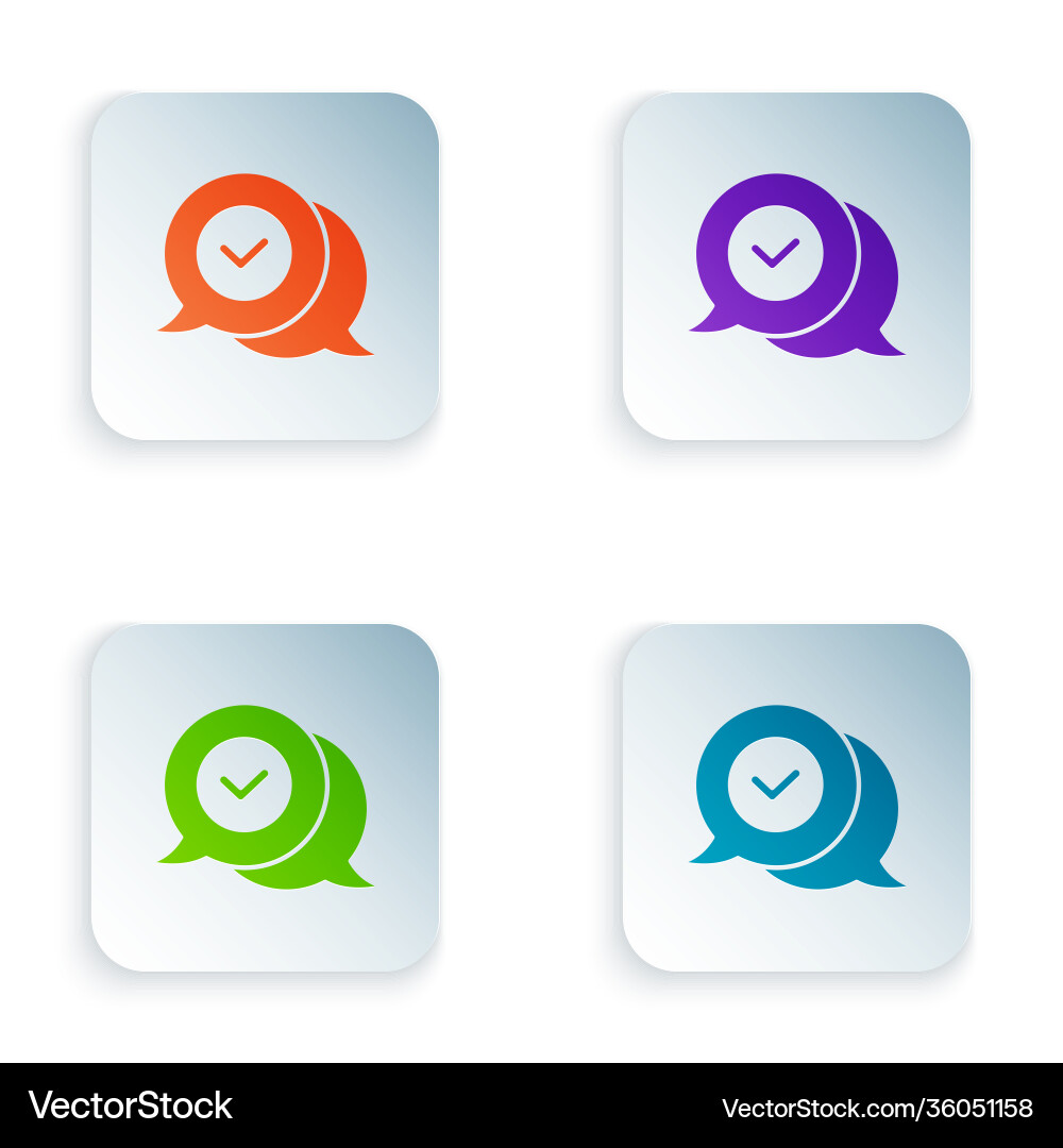 Color check mark in speech bubble icon isolated Color check mark in speech bubble icon isolated vector image