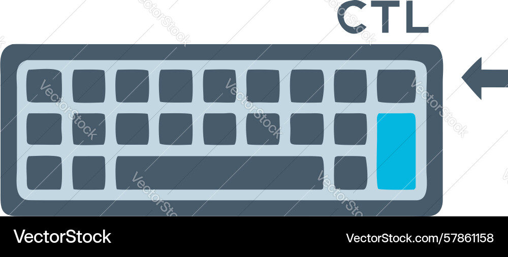 Control key icon on keyboard vector image