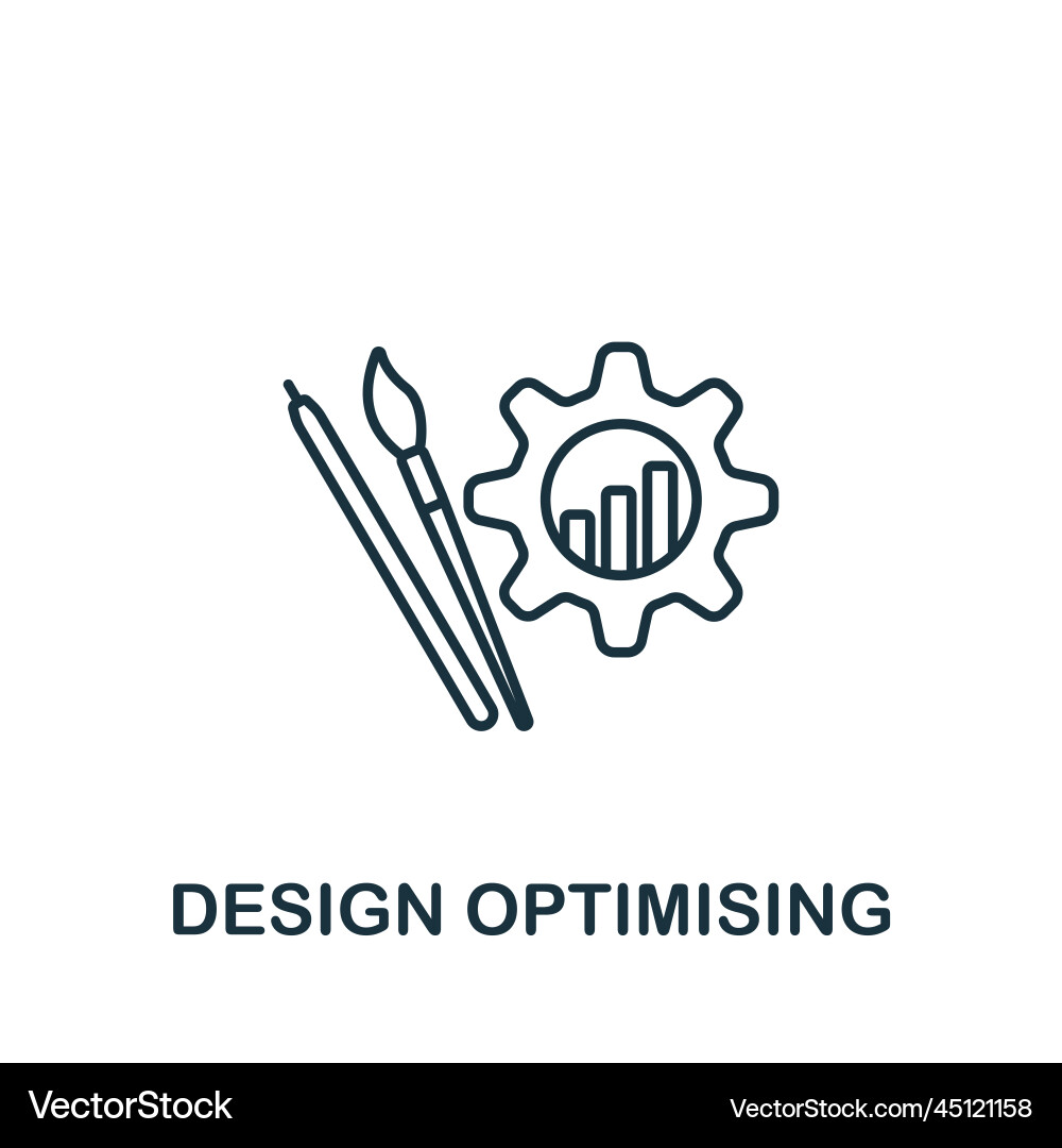 Design optimising icon monochrome simple Design optimising icon monochrome simple Vector Image