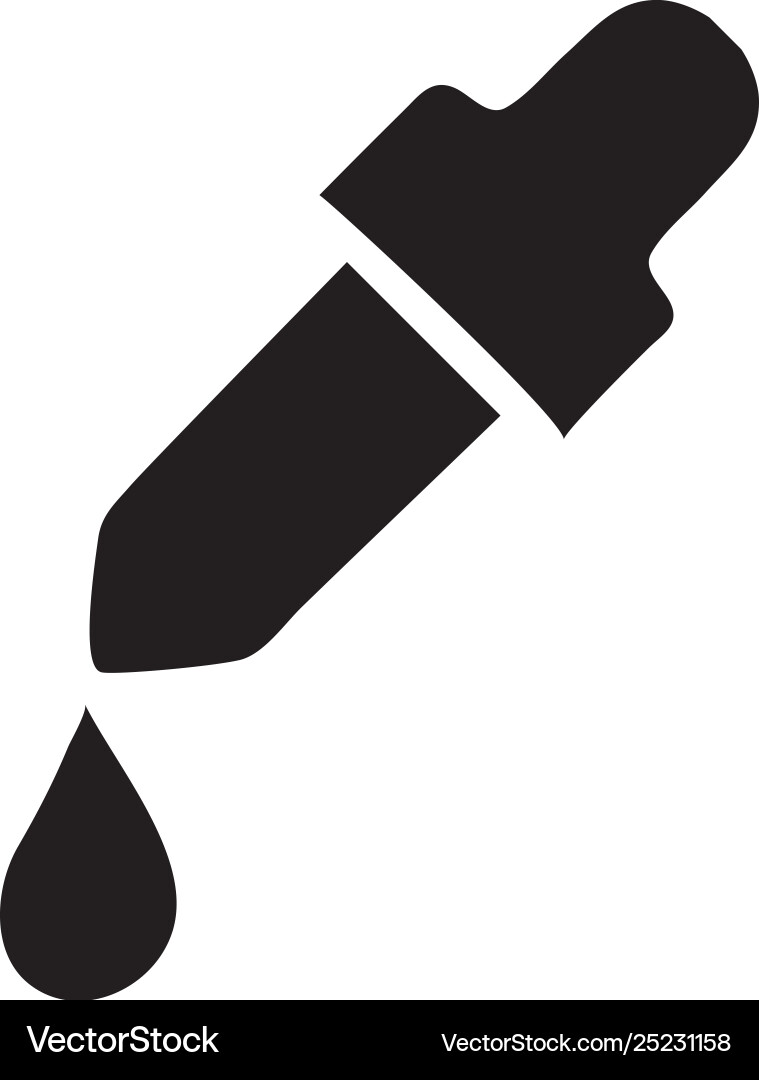 Dropper icon in flat style for apps ui vector image