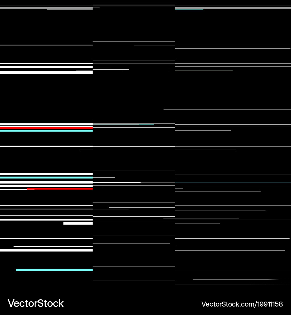 Glitch elements set computer screen error vector image