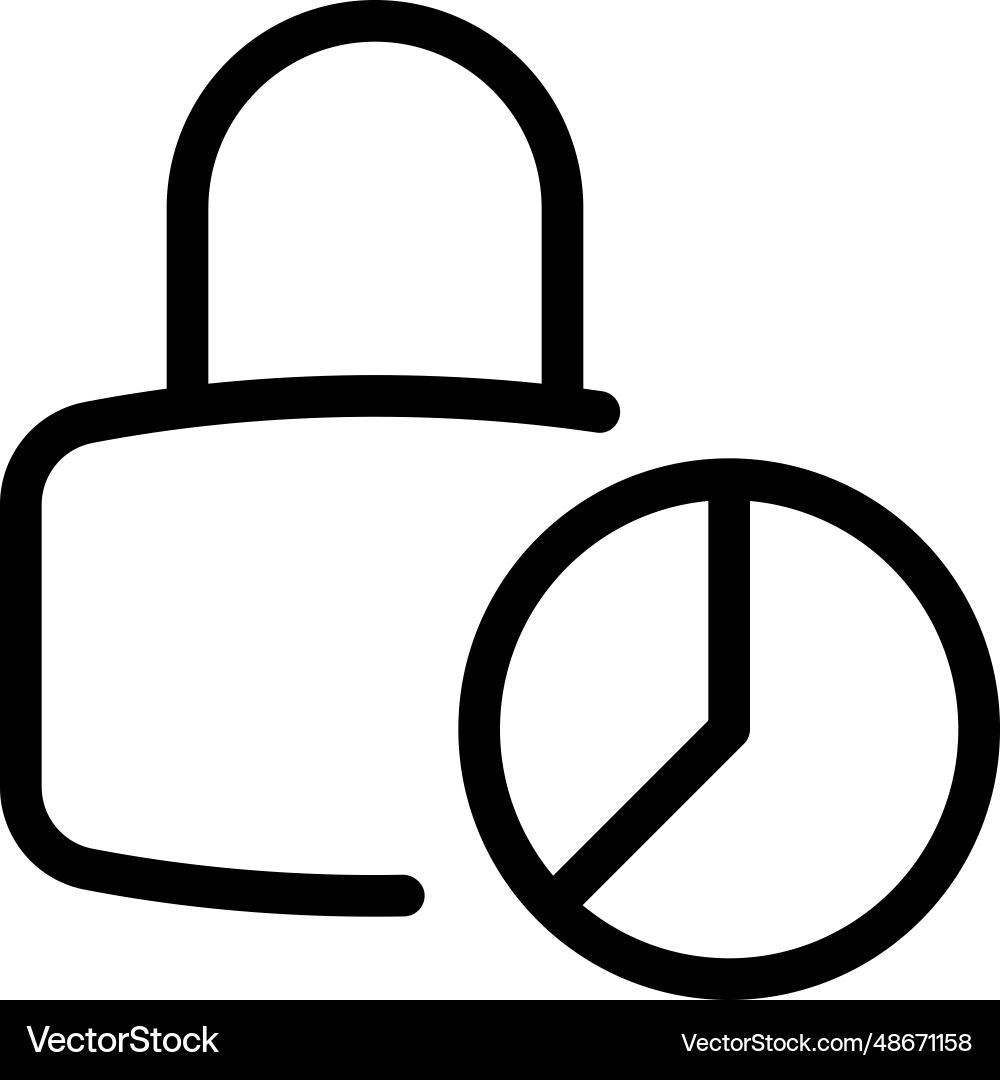 Lock password set for pie chart presentation vector image