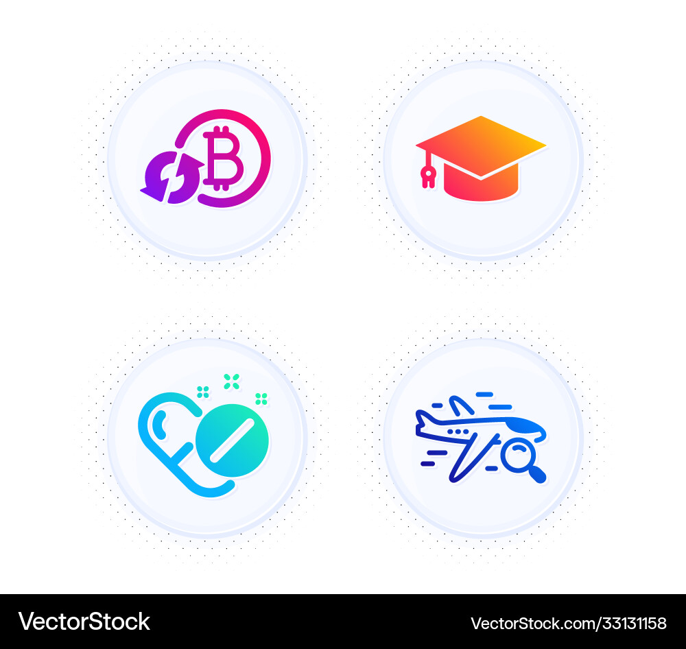 Medical pills graduation cap and refresh bitcoin Vector Image
