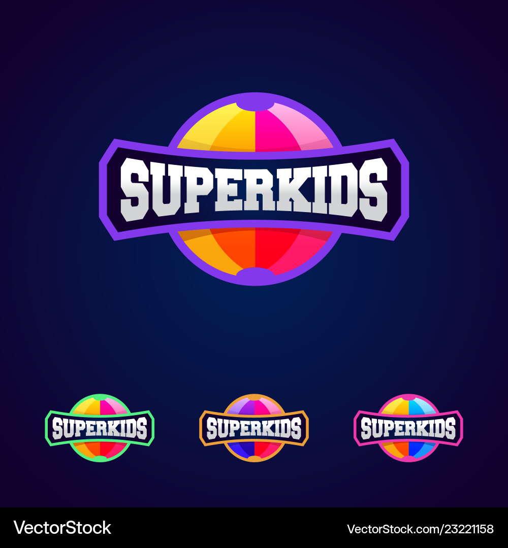 Superhero Kids Power Logo Vector Image