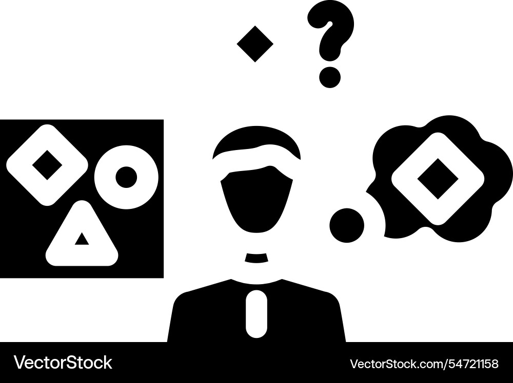Supervised machine learning glyph icon Supervised machine learning glyph icon vector image