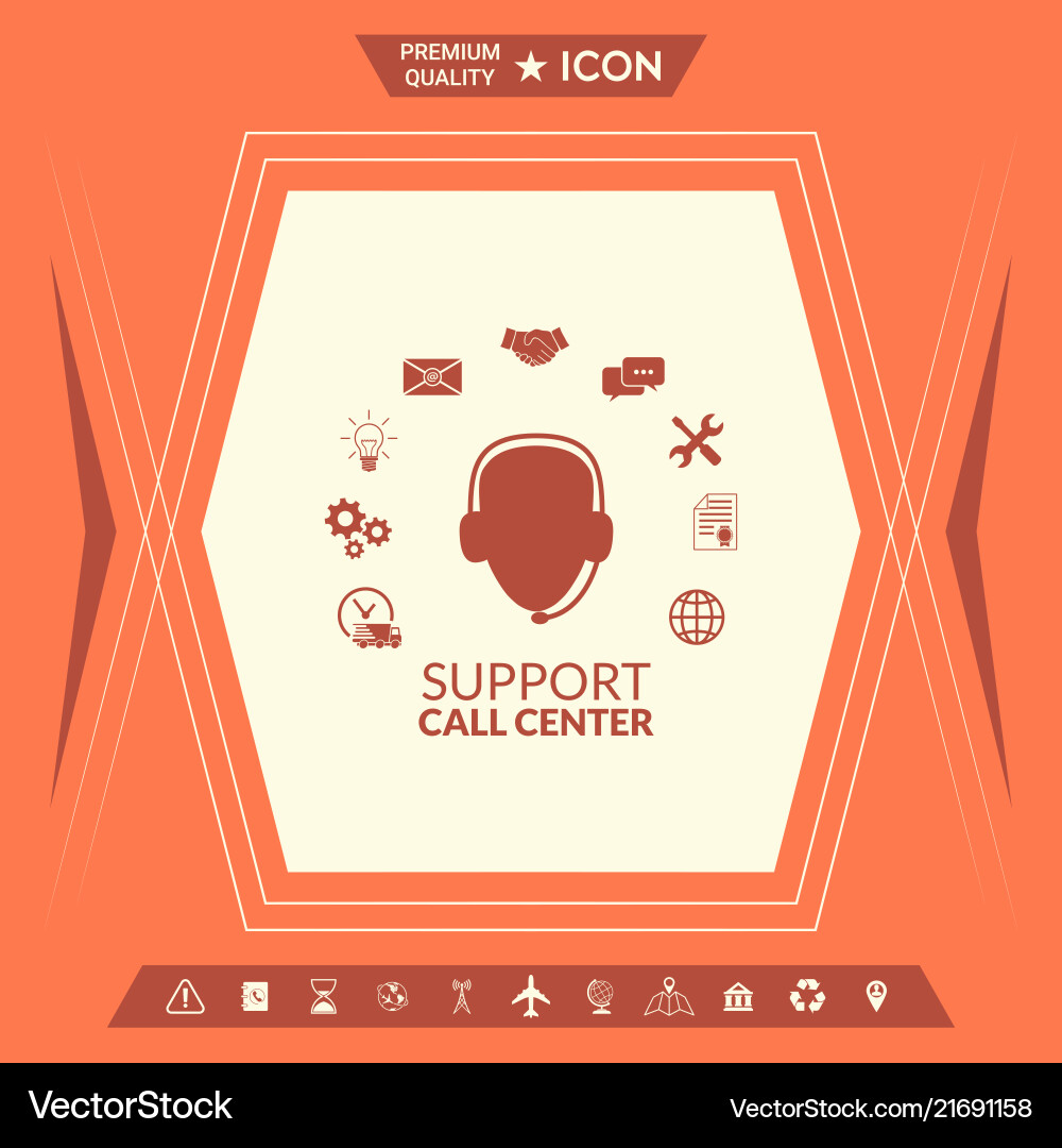 Technical support operator flat icon Technical support operator flat icon vector image