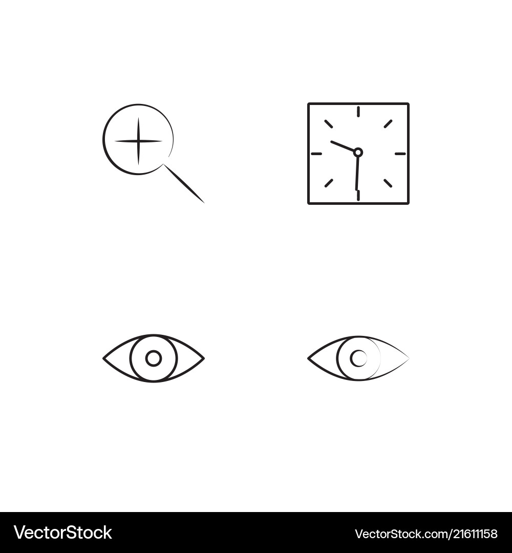 User interface linear icons set simple outline vector image