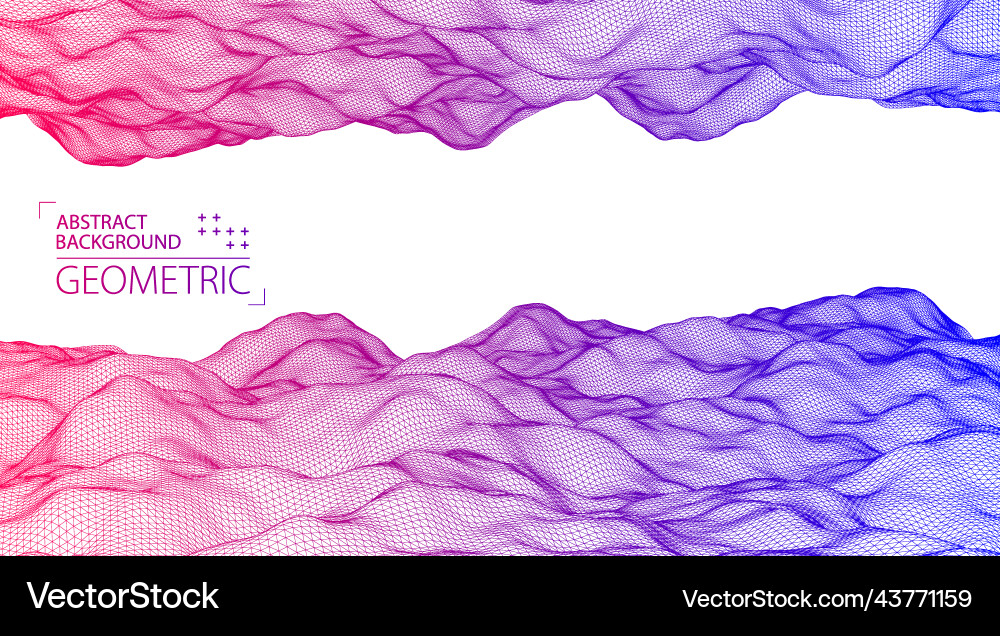 Abstract background with waves 3d surface Vector Image
