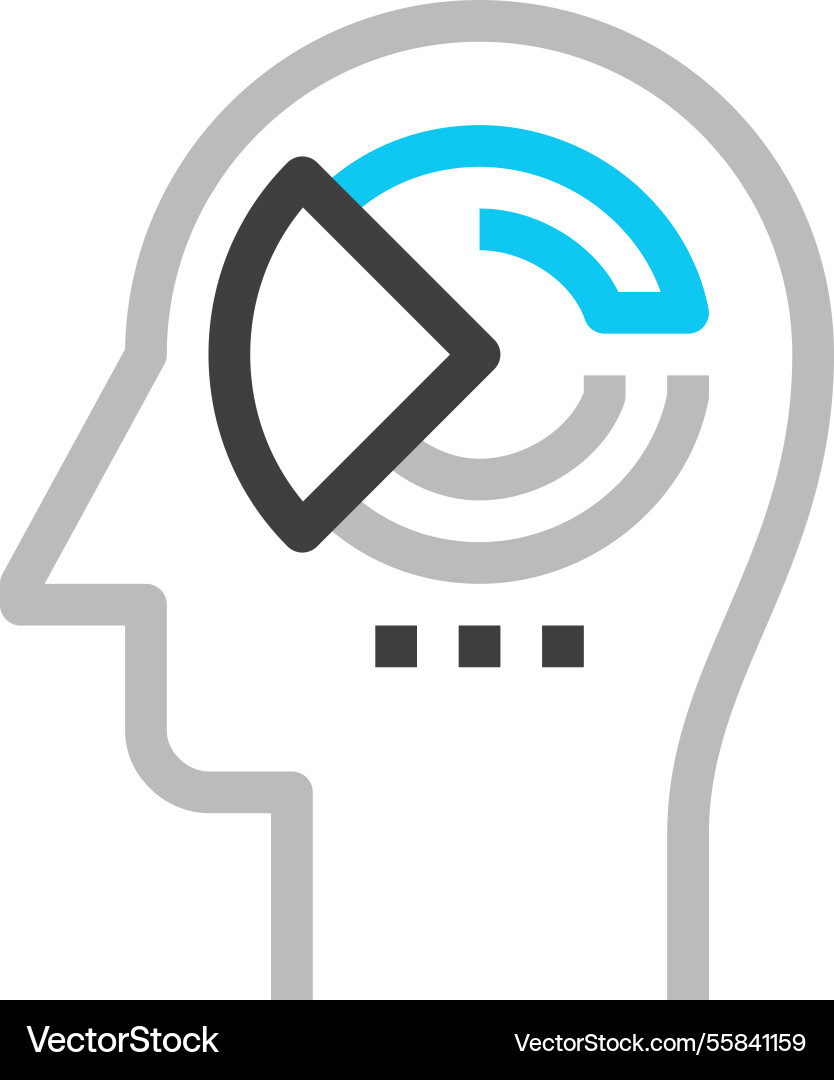 Analytical thinking flat line web icon concept Vector Image