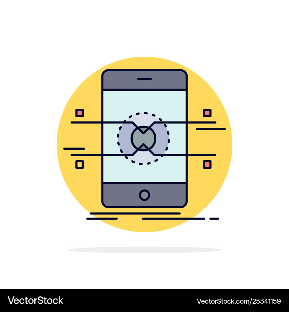 Api interface mobile phone smartphone flat color Api interface mobile phone smartphone flat color vector image
