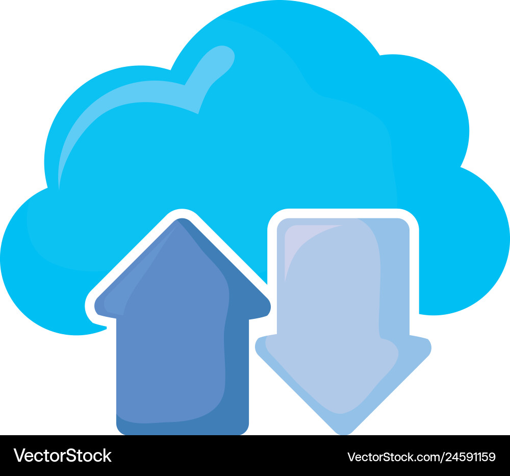 Cloud computing with arrows vector image