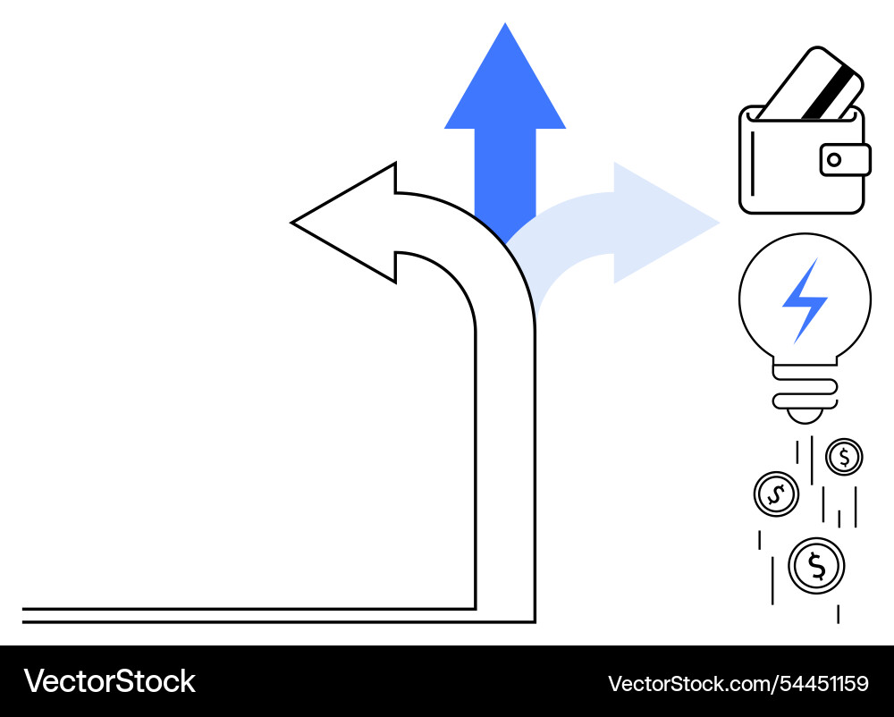 Decision-making process with multiple directions Decision-making process with multiple directions Vector Image