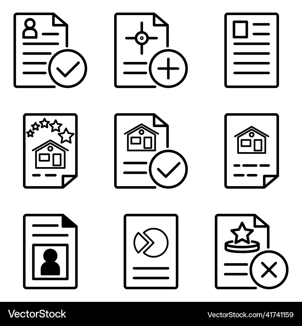 Docs1-2 flat icon set isolated on white background Docs1-2 flat icon set isolated on white background vector image