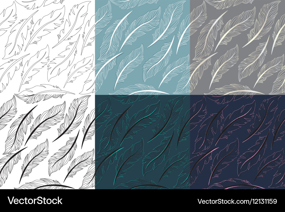 Feather Pattern - Retro Doodle vector image