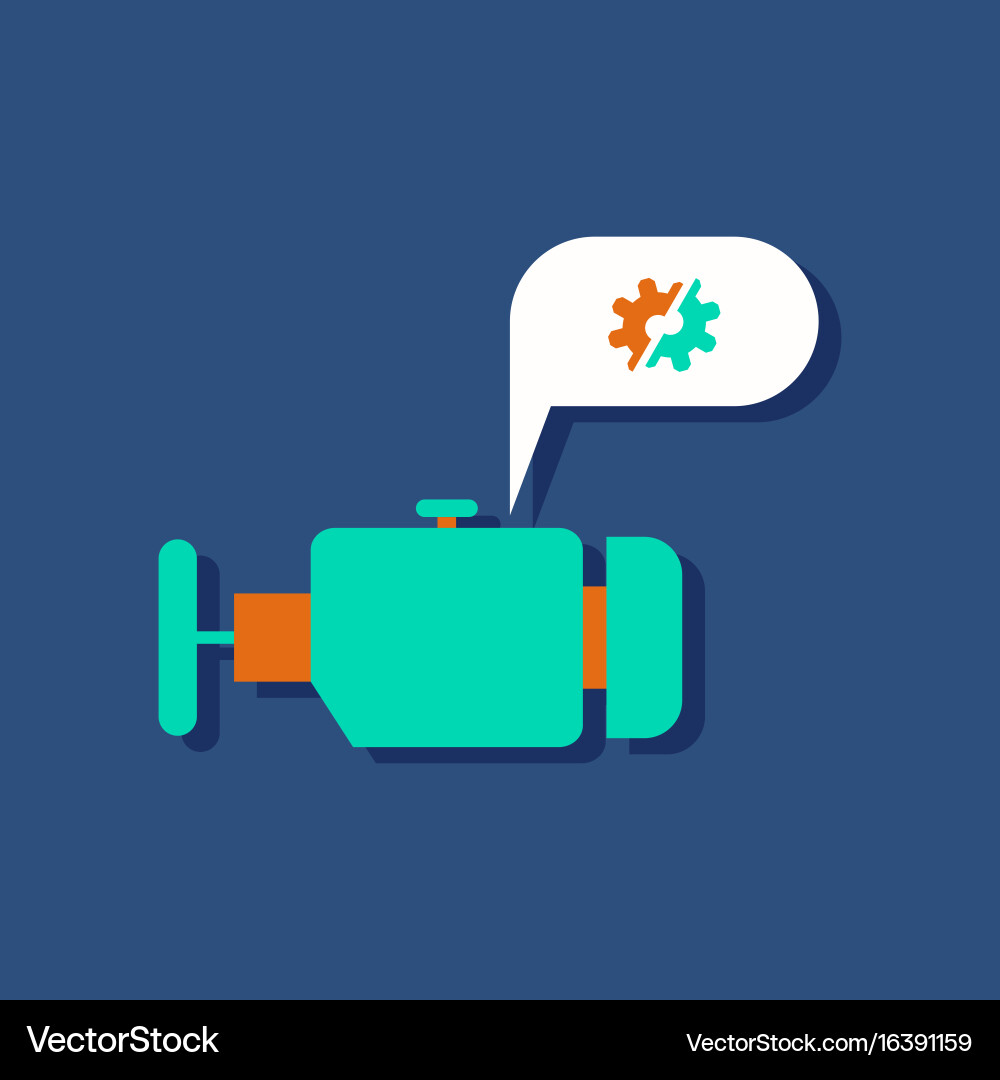 Flat icon design collection engine and broken vector image