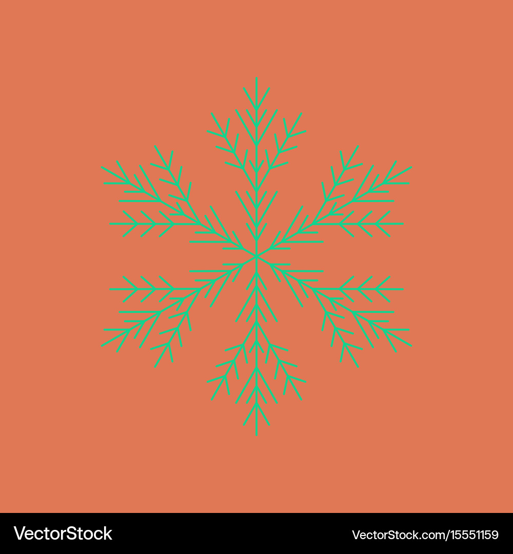 Flat on background of snowflake vector image