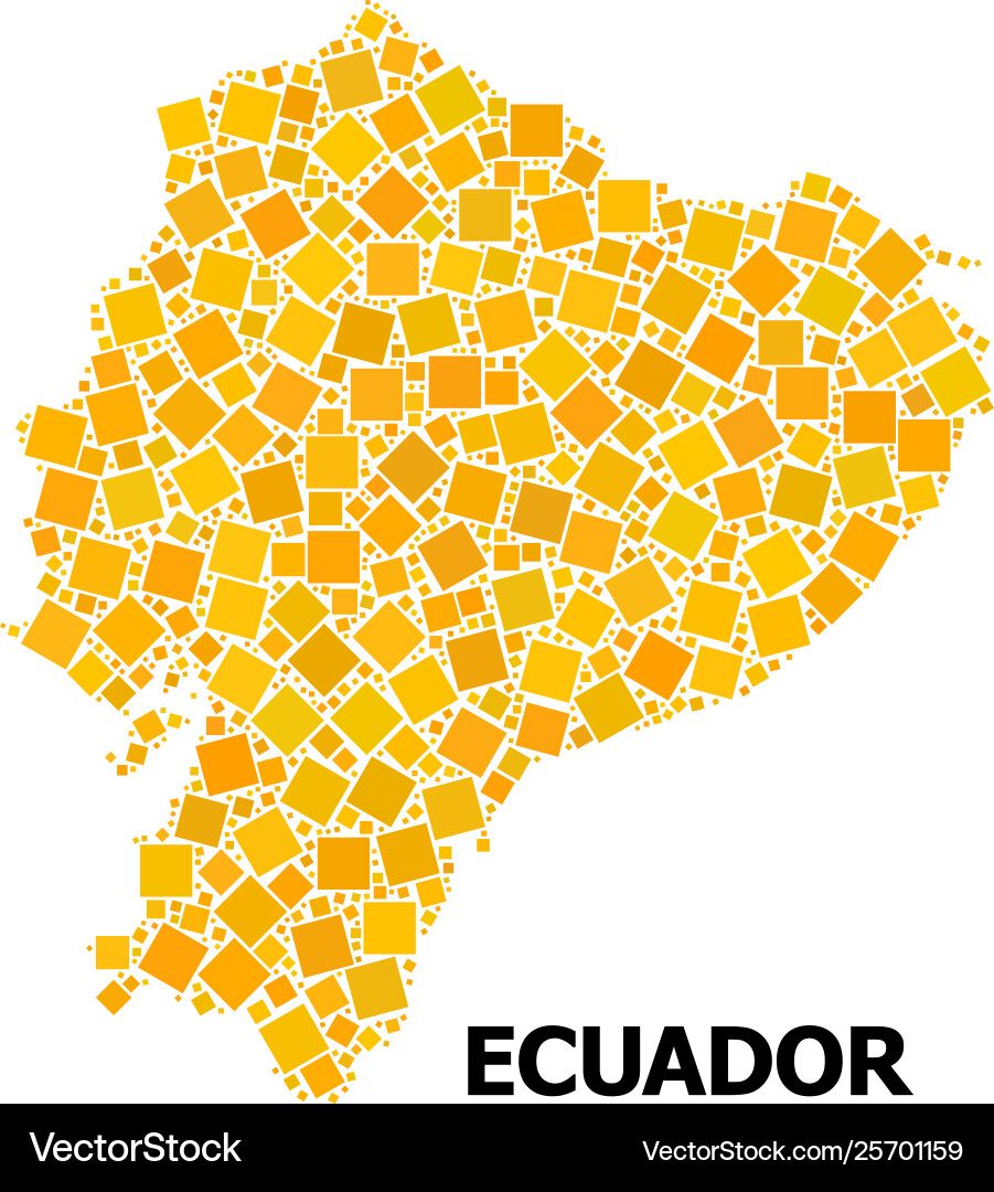 Golden rotated square pattern map ecuador vector image