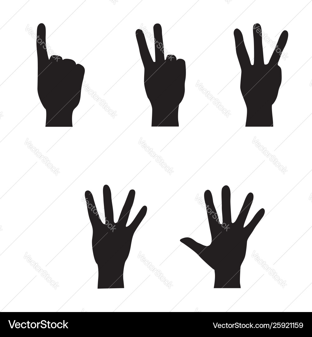 Hand Gestures Collection - Counting & Signals vector image
