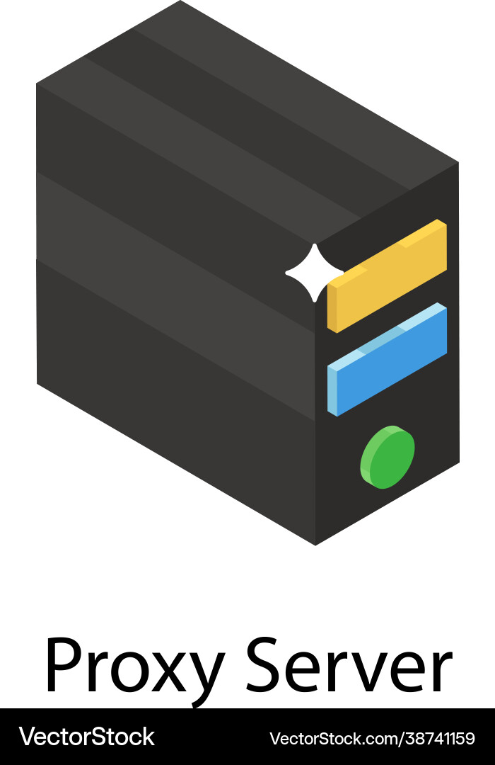 Isometric Proxy Server Vector Image