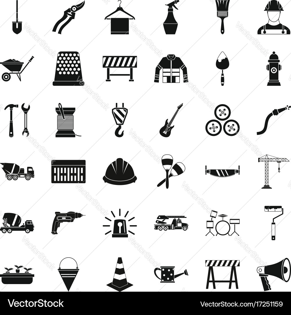 Mechanic icons set simple style vector image