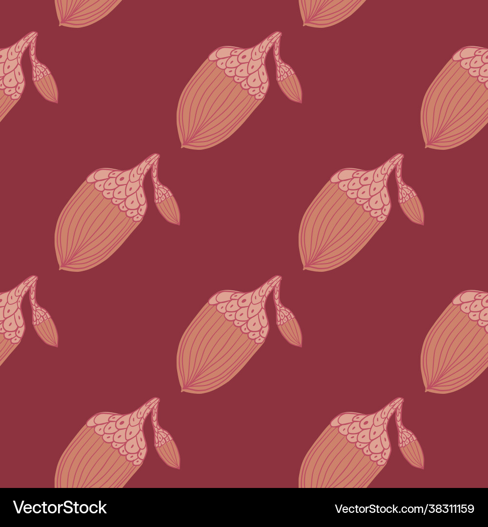 Nature seamless pattern with autumn botany acorn Nature seamless pattern with autumn botany acorn vector image