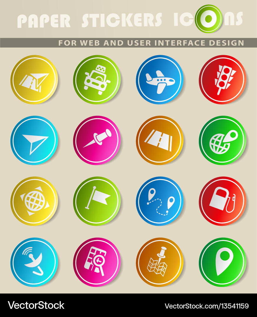 Navigation transport map icon set Navigation transport map icon set vector image