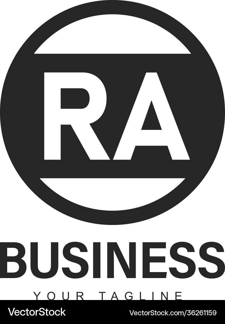 Ra initial a logo design with abstract style Ra initial a logo design with abstract style vector image
