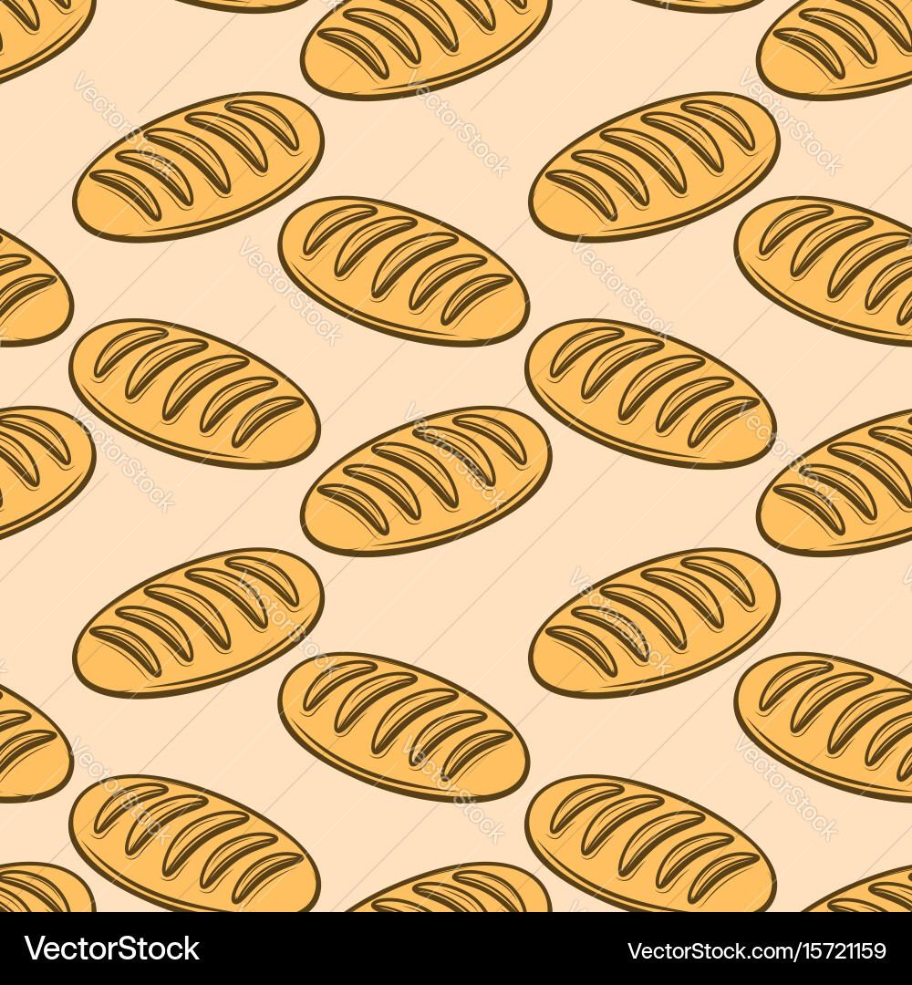 Seamless pattern with fresh bread design element Vector Image