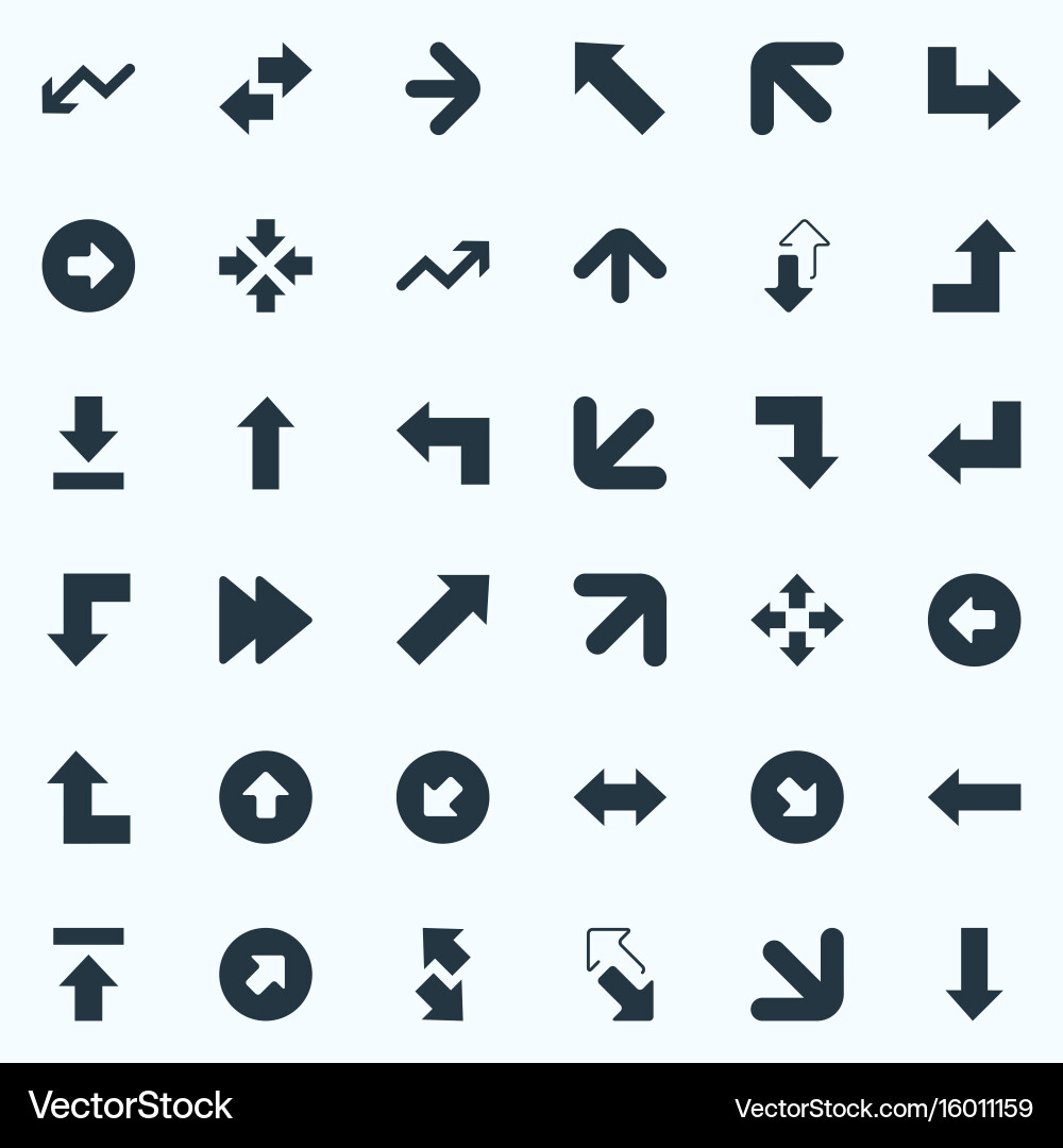 Set of simple indicator icons elements right vector image