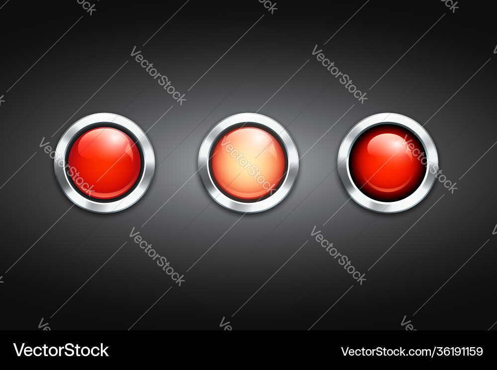 Set three blank red buttons Set three blank red buttons vector image