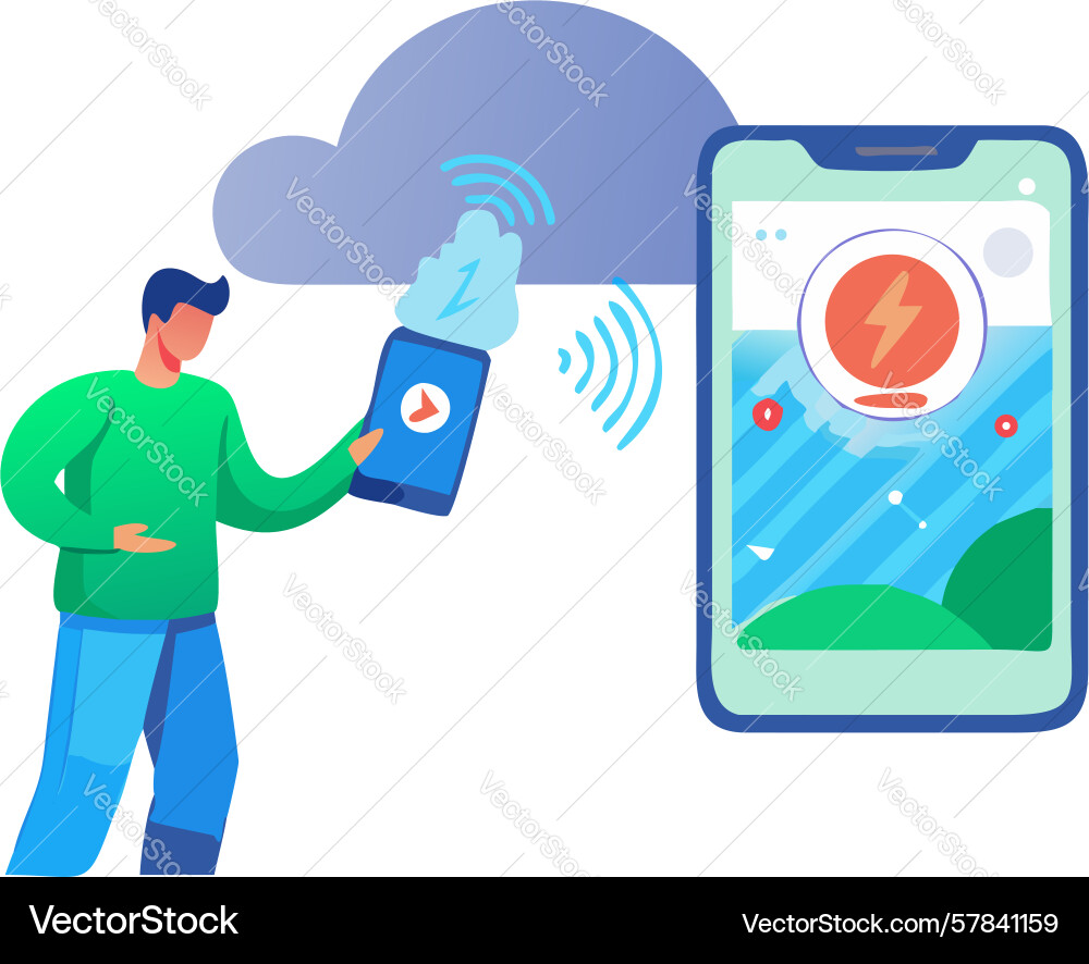 Smart home mobile control design generative ai Vector Image