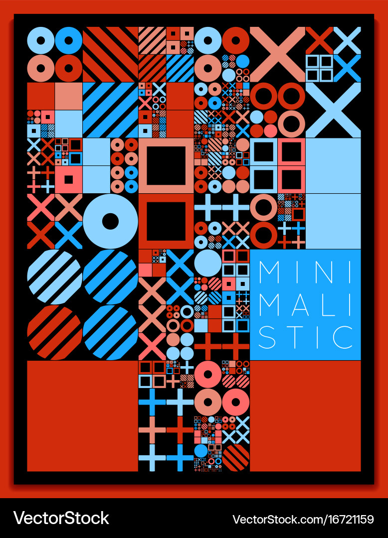Subdivided grid system with symbols randomly Vector Image
