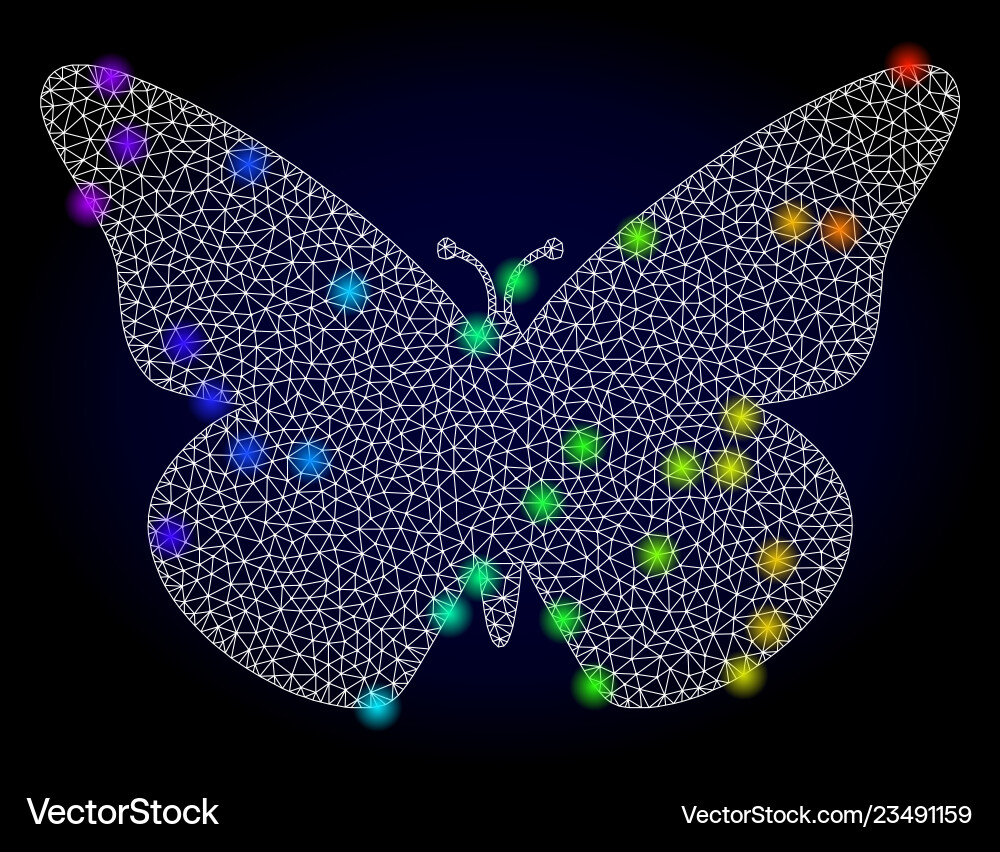 Wire frame mesh butterfly with spectrum Wire frame mesh butterfly with spectrum vector image