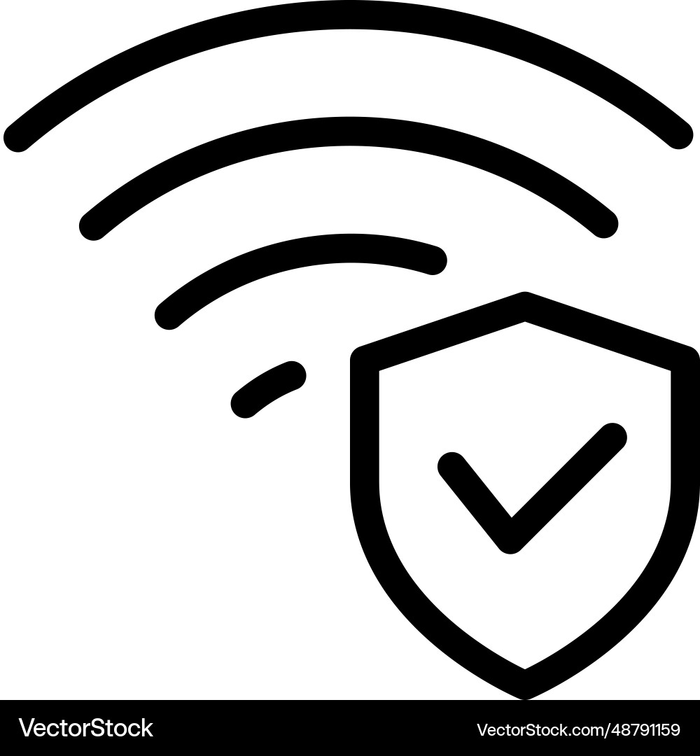 Wireless internet connection with lock protection Vector Image