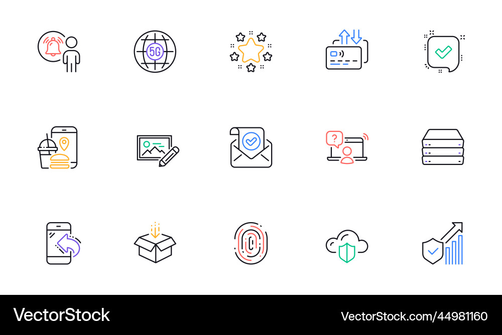 5g internet user notification and fingerprint 5g internet user notification and fingerprint vector image