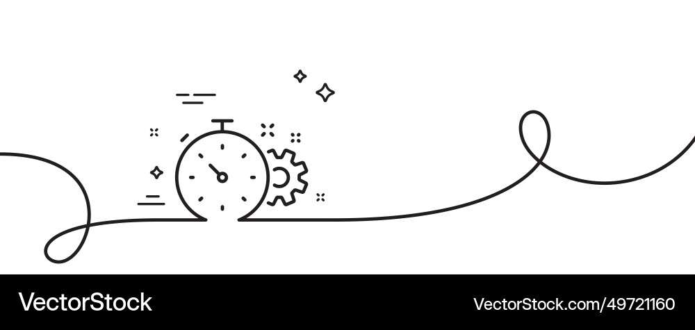 Cogwheel with timer line icon engineering tool Vector Image