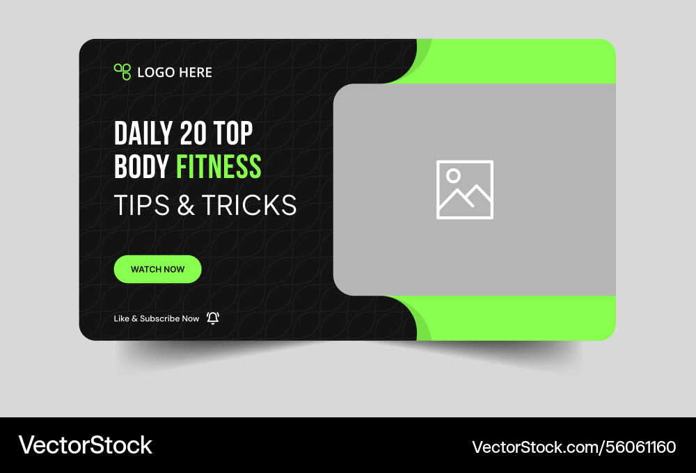 Daily exercise tips and tricks video thumbnail ban Daily exercise tips and tricks video thumbnail ban vector image