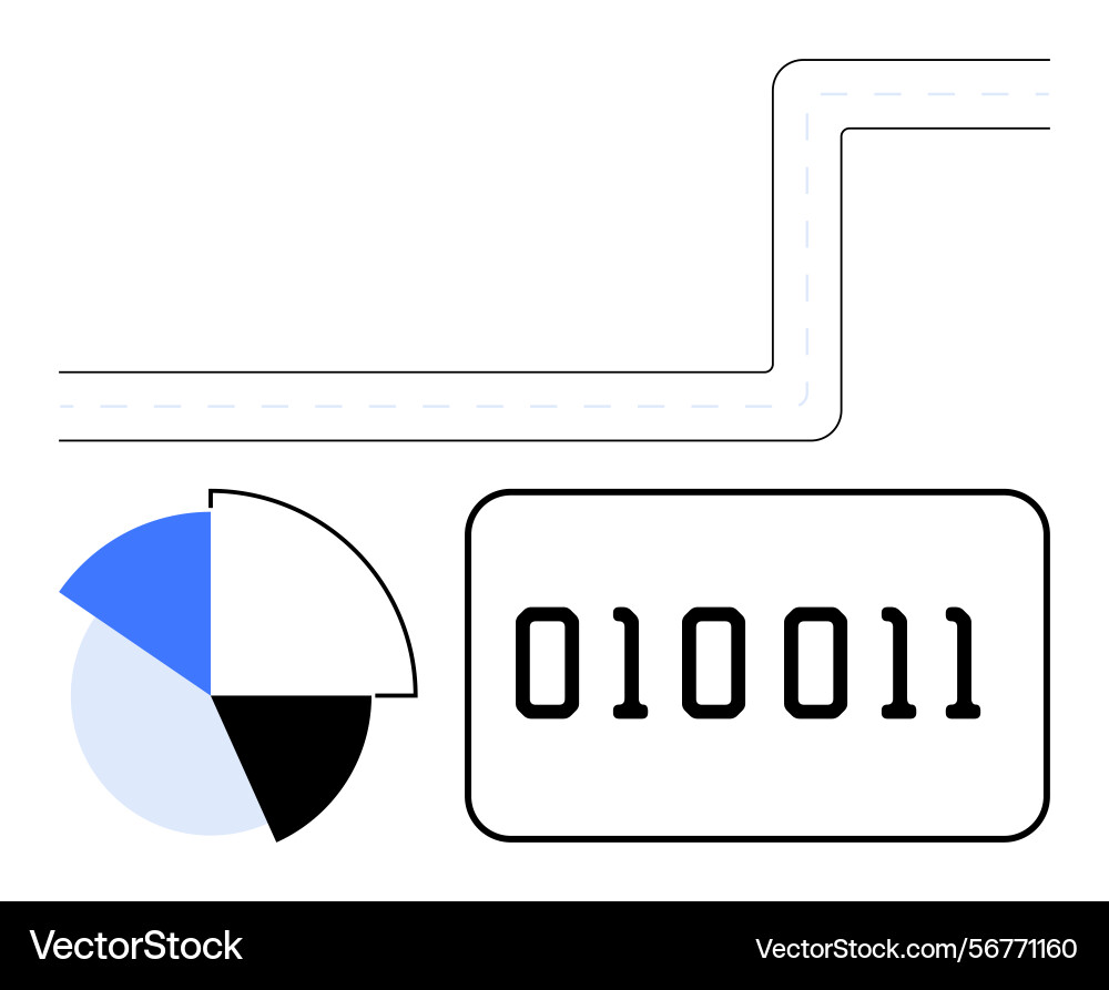 Datenvisualisierung mit Binärcode und Pie-Chart Datenvisualisierung mit Binärcode und Pie-Chart vektorbild